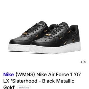 Nike Air Force 1 '07 LX Black with Gold Accents